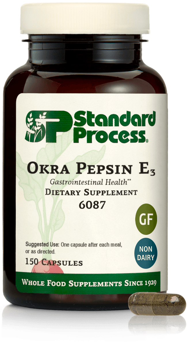 Okra Pepsin E3 - 150 Capsules